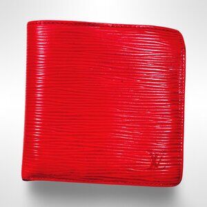 Authentic Louis Vuitton Epi Portefeuille Marco Bifold Wallet - Red
